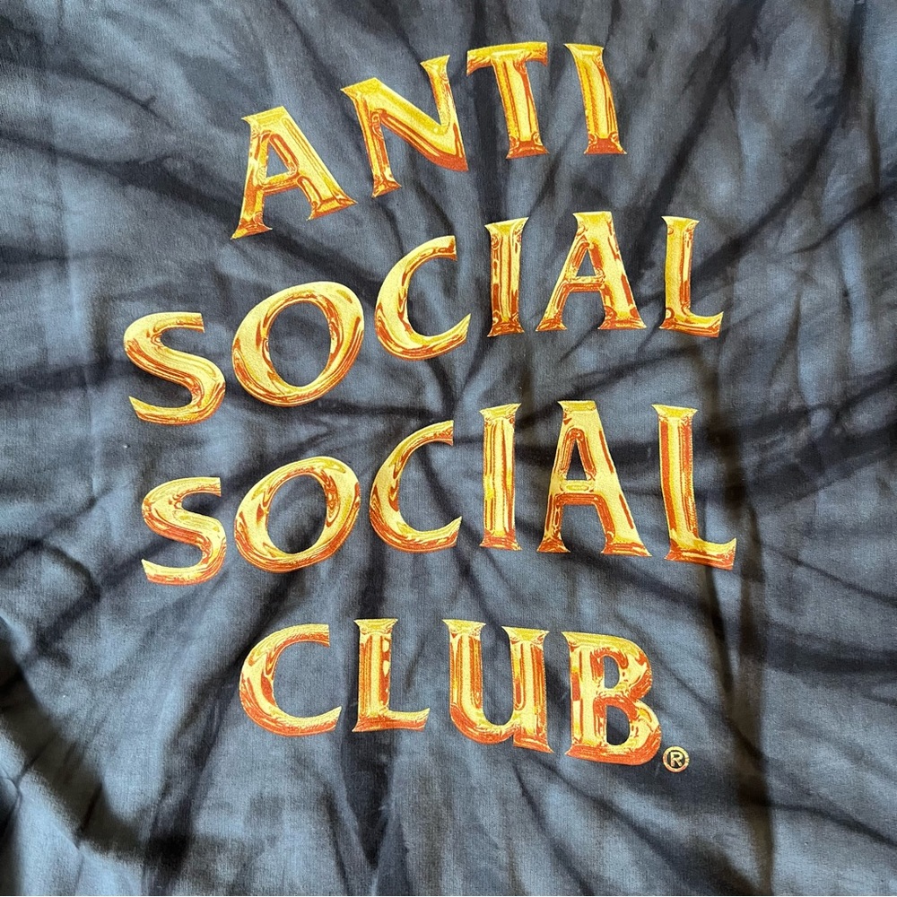 Anti Social Social Club Tie-Dye Black and Gold Hoodie - Picture 2 of 3